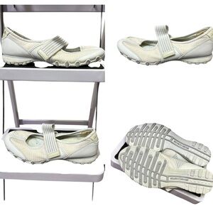 Skechers White Bikers Glitz Up Mary Jane Style Ballet Flats Womens 6